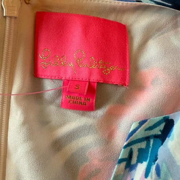 LILLY PULITZER NEW Peacock Blue Tweethearts Laeda Stretch Dress Size Small - Picture 5 of 10